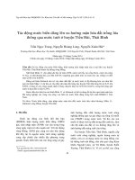 Tác động nước biển dâng lên xu hướng mặn hóa đất trồng lúa thông qua nước tưới ở huyện Tiền Hải, Thái Bình