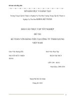 BÁO CÁO THỰC TẬP TỐT NGHIỆP ĐỀ TÀI KẾ TOÁN VỐN BẰNG TIỀN TẠI CÔNG TY TNHH ILIUNG VIỆT NAM