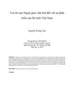 Vai trò của Ngoại giao văn hoá đối với sự phát triển của Du lịch Việt Nam