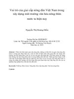 Vai trò của giai cấp nông dân Việt Nam trong xây dựng môi trường văn hóa nông thôn nước ta hiện nay
