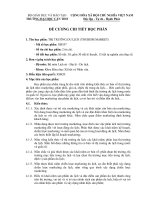 Đề cương chi tiết học phần thị trường du lịch