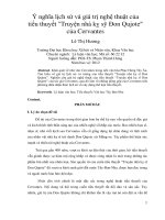 Ý nghĩa lịch sử và giá trị nghệ thuật của tiểu thuyết Truyện nhà kỵ sỹ Đon Qujote của Cervantes