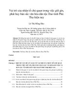 Vai trò của nhân tố chủ quan trong việc giữ gìn, phát huy bản sắc văn hóa dân tộc Dao tỉnh Phú Thọ hiện nay