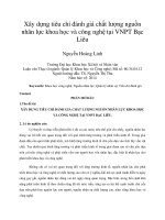 Xây dựng tiêu chí đánh giá chất lượng nguồn nhân lực khoa học và công nghệ tại VNPT Bạc Liêu