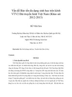Vấn đề Bảo tồn đa dạng sinh học trên kênh VTV2 Đài truyền hình Việt Nam (Khảo sát 2012-2013)