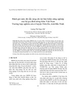 Đánh giá mức độ sẵn sàng chi trả bảo hiểm nông nghiệp của hộ gia đình nông thôn Việt Nam Trường hợp nghiên cứu ở huyện Tiên Du, tỉnh Bắc Ninh