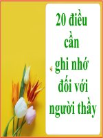 Lời vàng cho người thầy