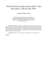 Vấn đề tha hóa lao động trong tác phẩm  Bản thảo kinh tế - triết học năm 1844