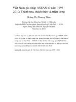 Việt Nam gia nhập ASEAN từ năm 1995 - 2010 Thành tựu, thách thức và triển vọng