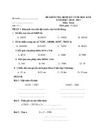 ĐÈ THI TOÁN CUỐI NĂM LỚP 3
