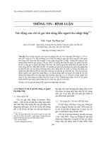 Tác động của chỉ số giá tiêu dùng đến người thu nhập thấp