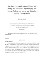 Xây dựng chính sách công nghệ thân môi trường trên cơ sở nhận diện xung đột môi trường (Nghiên cứu trường hợp Khu công nghiệp Thượng Đình)