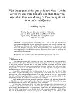 Vận dụng quan điểm của triết học Mác - Lênin về vai trò của thực tiễn đối với nhận thức vào việc nhận thức con đường đi lên chủ nghĩa xã hội ở nước ta hiện nay