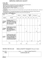 Kiểm tra chương 4 Đại số 9( Đề+Ma Trận+Đáp án) Theo đổi mới