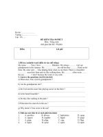 đề kiểm tra HK II môn TIẾNG ANH