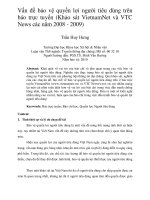 Vấn đề bảo vệ quyền lợi người tiêu dùng trên báo trực tuyến (Khảo sát VietnamNet và VTC News các năm 2008 - 2009)