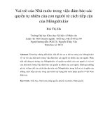 Vai trò của Nhà nước trong việc đảm bảo các quyền tự nhiên của con người từ cách tiếp cận của Môngtétxkiơ