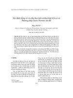 Xác định thông số vỉa dầu theo lịch sử khai thác trên cơ sở Phương pháp Gauss-Newton sửa đổi