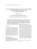 Cơ chế tạo nghĩa khái quát trong tục ngữ Việt và tục ngữ Pháp (trên ngữ liệu nhóm tục ngữ chứa từ ngữ trỏ bộ phận cơ thể người)