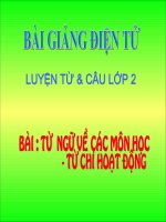 LT&C T7 TỪ NGỮ VỀ CÁC MÔN HỌC. TỪ CHỈ HOẠT ĐỘNG