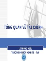 TỔNG QUAN VỀ TÀI CHÍNH