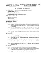 đề cương chi tiết học phần kĩ thuật chiếu sáng