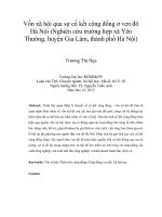 Vốn xã hội qua sự cố kết cộng đồng ở ven đô Hà Nội (Nghiên cứu trường hợp xã Yên Thường, huyện Gia Lâm, thành phố Hà Nội)