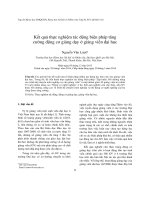 Kết quả thực nghiệm tác động biện pháp tăng cường động cơ giảng dạy ở giảng viên đại học
