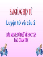 LT&C T2 TỪ NGỮ VỀ HỌC TẬP. DẤU CHẤM HỎI