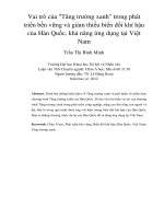 Vai trò của Tăng trưởng xanh trong phát triển bền vững và giảm thiểu biến đổi khí hậu của Hàn Quốc, khả năng ứng dụng tại Việt Nam