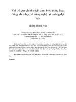 Vai trò của chính sách định biên trong hoạt động khoa học và công nghệ tại trường đại học