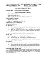 đề cương chi tiết học phần đánh giá độ tin cậy hệ thống điện