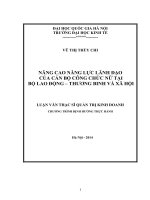 Nâng cao năng lực lãnh đạo của cán bộ công chức nữ tại Bộ Lao động - Thương binh và Xã hội