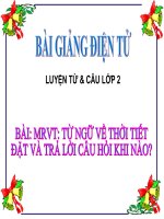 LT&C T20 TỪ NGỮ VỀ THỜI TIẾT. ĐẶT VÀ TRẢ LỜI CÂU HỎI KHI NÀO?