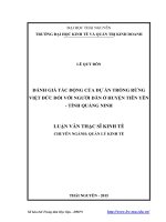 Đánh giá tác động của dự án trồng rừng Việt Đức đối với người dân ở huyện Tân Yên - tỉnh Quảng Ninh