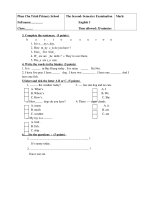 bài kiểm tra cuối năm môn tiếng anh