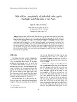 Một số khía cạnh pháp lý về phân định thẩm quyền thu Ngân sách Nhà nước ở Việt Nam