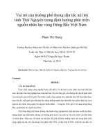 Vai trò của trường phổ thong dân tộc nội trú tỉnh Thái Nguyên trong định hướng phát triển nguồn nhân lực vùng Đông Bắc Việt Nam