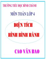 Toán lớp 4 Diện tích hình bình hành
