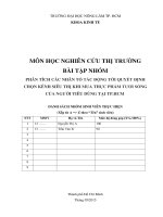 PHÂN TÍCH các NHÂN tố tác ĐỘNG tới QUYẾT ĐỊNH CHỌN KÊNH SIÊU THỊ KHI MUA THỰC PHẨM tươi SỐNG của NGƯỜI TIÊU DÙNG tại TP