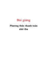 Bài giảng phương thức thanh toán nhờ thu