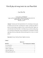 Vấn đề phụ nữ trong trước tác của Phan Khôi