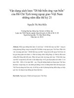 Vận dụng sách lược Dĩ bất biến ứng vạn biến của Hồ Chí Tịch trong ngoại giao Việt Nam những năm đầu thế kỷ 21
