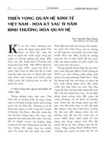 Triển vọng quan hệ kinh tế Việt Nam, Hoa kỳ sau 15 năm bình thường hoá quan hệ