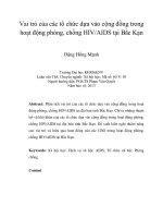 Vai trò của các tổ chức dựa vào cộng đồng trong hoạt động phòng, chống HIV AIDS tại Bắc Kạn