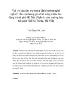 Vai trò của cha mẹ trong định hướng nghề nghiệp cho con trong gia đình công nhân, lao động thành phố Hà Nội (Nghiên cứu trường hợp tại quận Hai Bà Trưng, Hà Nội)