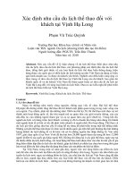 Xác định nhu cầu du lịch thể thao đối với khách tại Vịnh Hạ Long