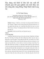 Xây dựng mô hình tổ liên kết sản xuất để chuyển giao kết quả nghiên cứu nuôi thủy sản cho nông dân vùng Đồng Tháp Mười tỉnh Long An