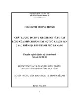 Chất lượng dịch vụ khách sạn và sự hài lòng của khách hàng tại một số khách sạn 3 sao trên đại bàn thành phố Đà Nẵng