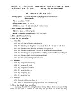 đề cương chi tiết học phần quản lý dự án công nghiệp